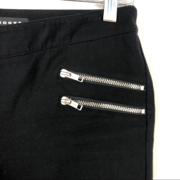 TROUVÉ black edgy zipper skinny jeans - Picture 2 of 8